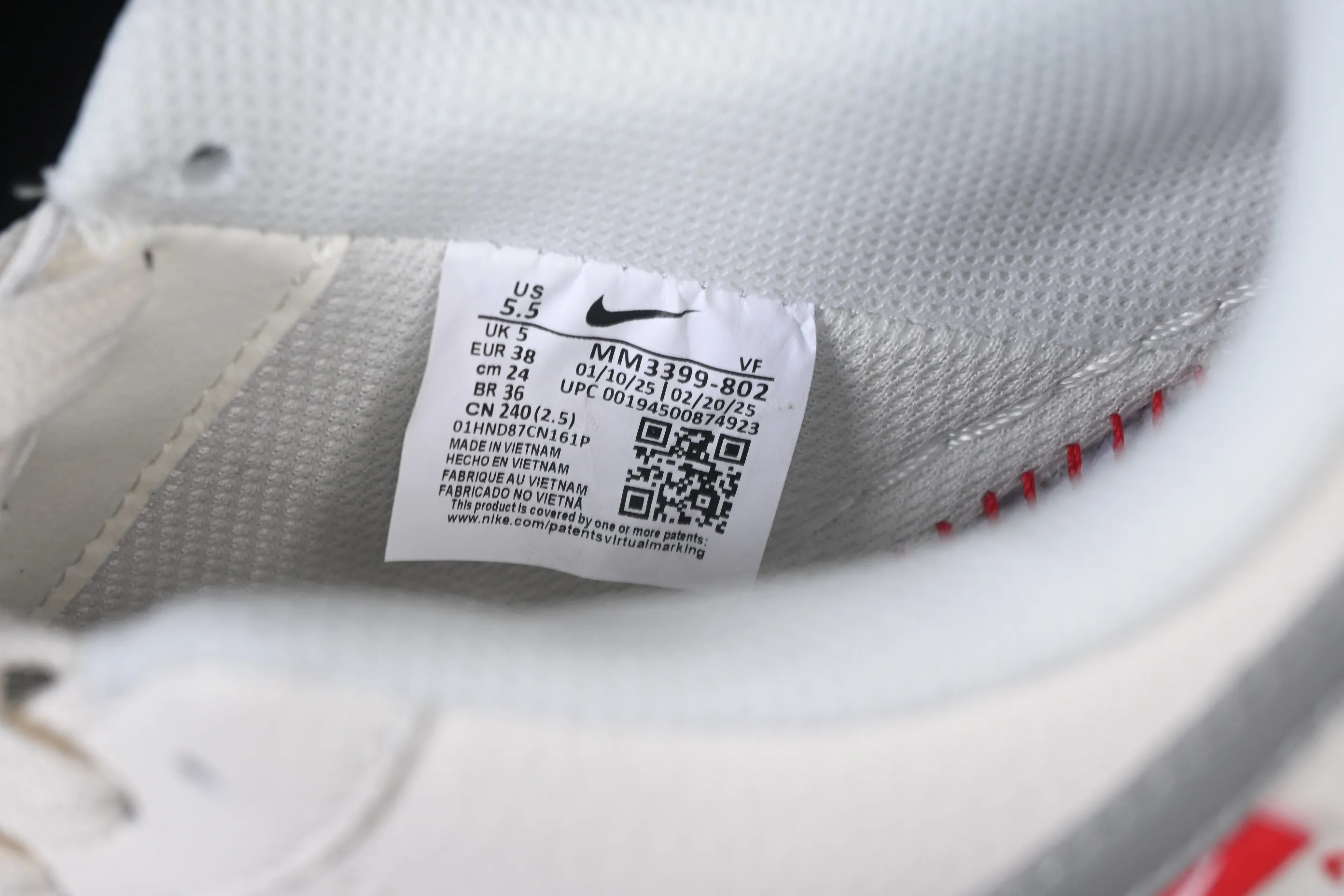 All categories Nk Air Force 1 Air Force series Nk Air Force 1 Low Air Force low top Nike Air Force 1'07 Low North Face co-branded beige gray red label Air Force 1 low top casual sneakers MM3399-802